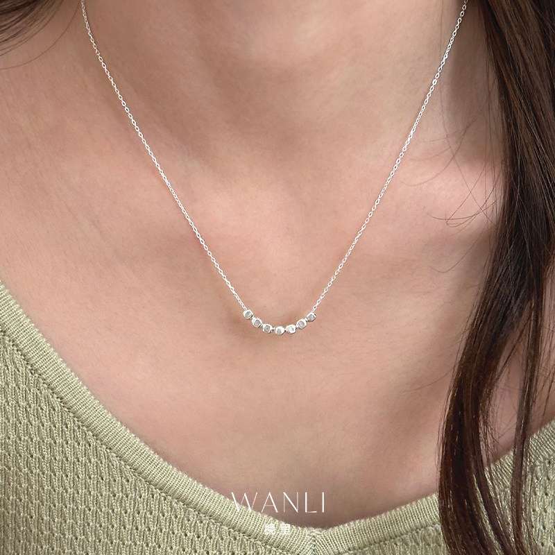 挽里纯银方糖项链颈链夏天配裙子日常小巧简约百搭不掉色女款高级