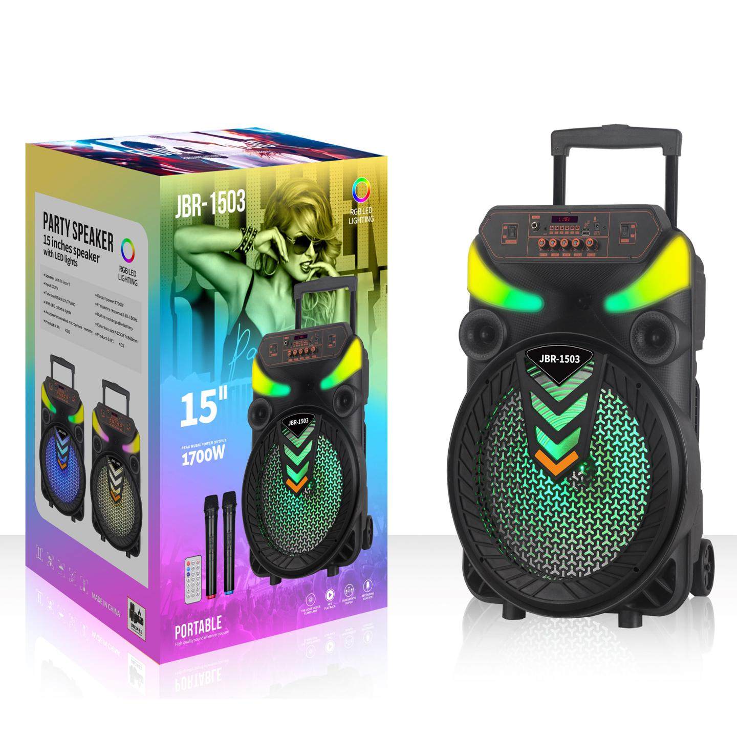 JBR-1503蓝牙15寸拉杆便携式带话筒无线dj音箱户外广场舞电瓶音响,影音电器,拉杆广场音箱/户外音响,淘宝优惠券,粉丝福利购,淘宝优惠卷