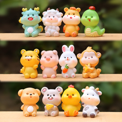 迷你十二生肖全套盲盒树脂工艺品