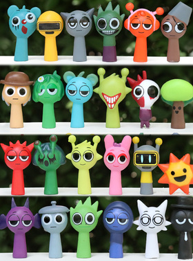 新品潮玩节奏盒子sprunki盲盒可爱公仔桌面蛋糕烘焙装饰品小摆件