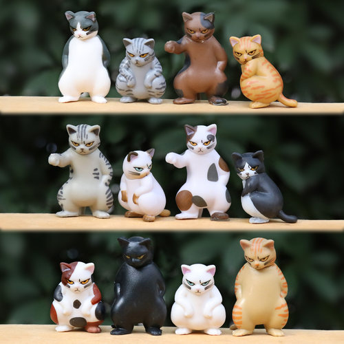 社会猫咪公仔玩偶可爱小猫摆件
