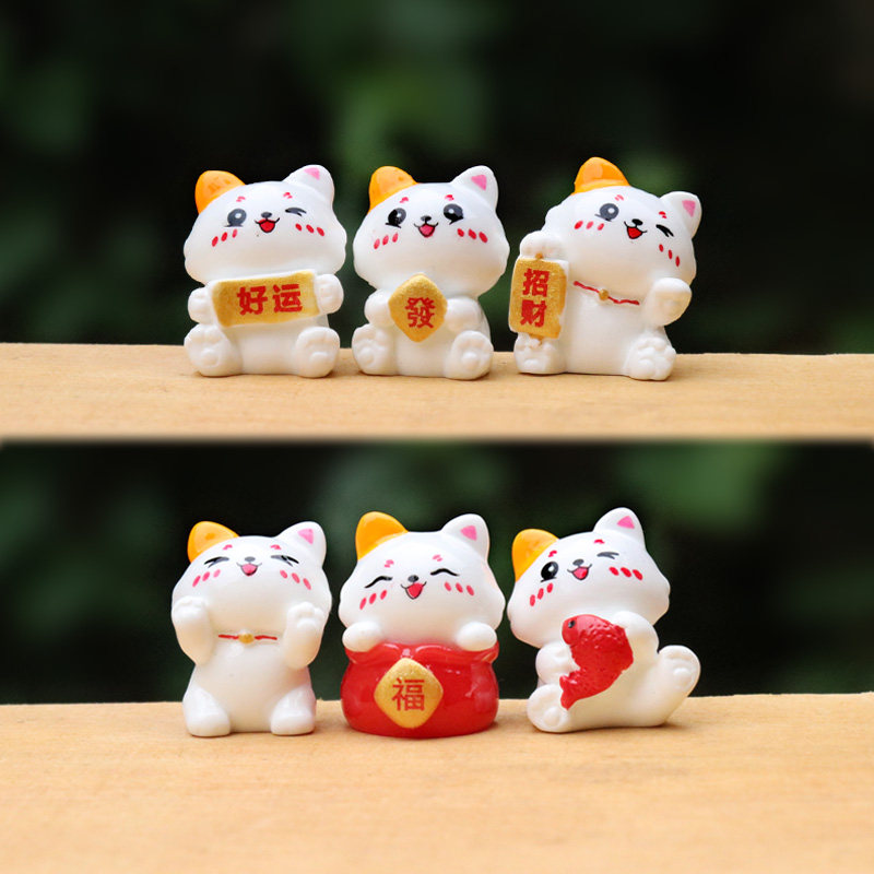 日本招财猫潮玩盲盒创意汽车摆件