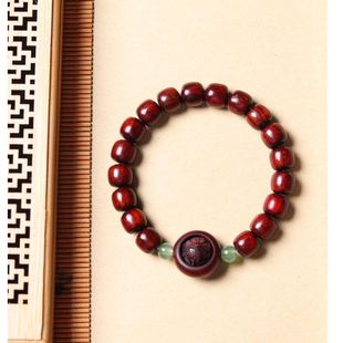 新品紫檀木手串手链赞比亚血檀貔貅跑环款男女桶珠9*10mm文玩礼物