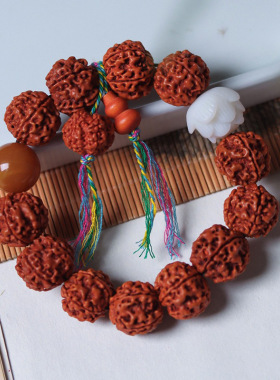 尼泊尔大金刚菩提盘玩手串爆肉纹菩提子原籽男士文玩核桃佛珠手链