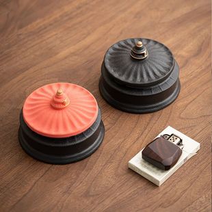 中国风带盖防风烟缸家用室内陶瓷故宫官帽创意个性烟灰缸