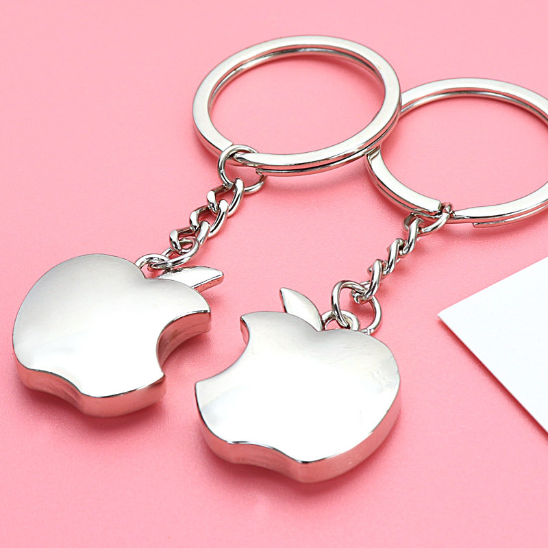 创意礼品苹果钥匙扣圣诞节小礼物金属钥匙扣汽车挂件水果钥匙链