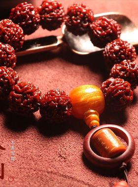 天然大金刚菩提手串新籽原籽金刚菩提佛珠手链七八瓣念珠男女文玩