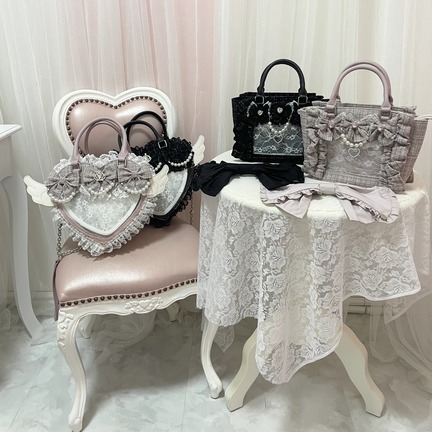 预售岛内直邮Ank Rouge闪闪发光的呢料天使之心痛包 下单提供清关