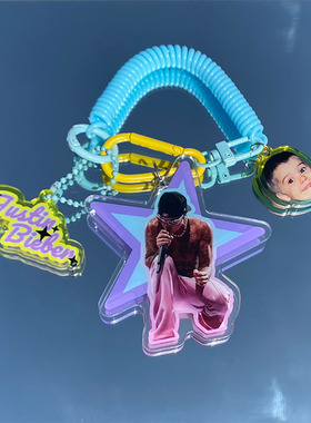 原创JustinBieber比伯钥匙扣周边亚克力包挂件多巴胺可爱应援礼物