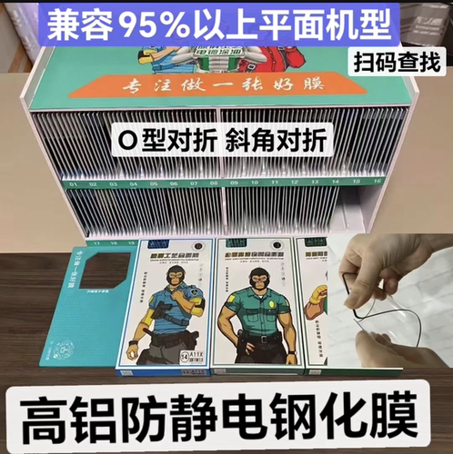 O型对折高铝防静电苹果钢化膜通