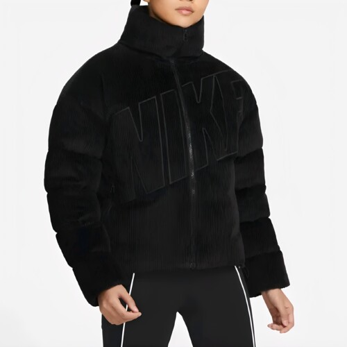Nike耐克OUTLETS立领丝绒灯芯保暖加厚冬季休闲羽绒服FD8214-010