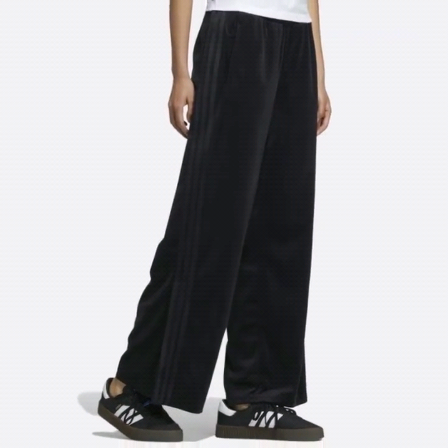 Adidas阿迪达斯三叶草女子休闲舒适宽松丝绒百搭运动长裤 GV2926