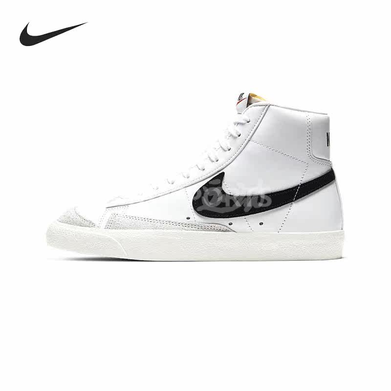 Nike耐克Blazer女款实拍经典复古高帮百搭休闲帆白板鞋CZ1055-100