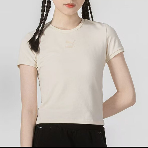 Puma彪马女子圆领舒适透气潮流百搭休闲短袖T恤673508-99