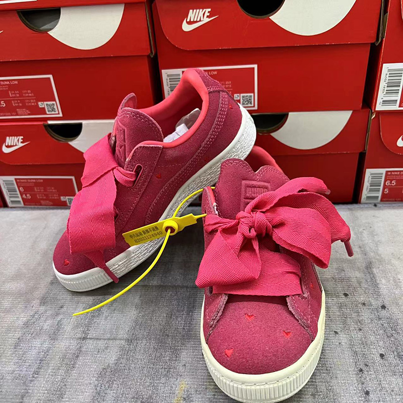 Puma彪马Suede Heart实拍小童耐磨防滑纯色简约板鞋童鞋365136-01