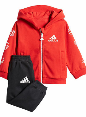 Adidas/阿迪达斯IN F FZ儿童春秋时尚速干连帽休闲运动套装FM9684