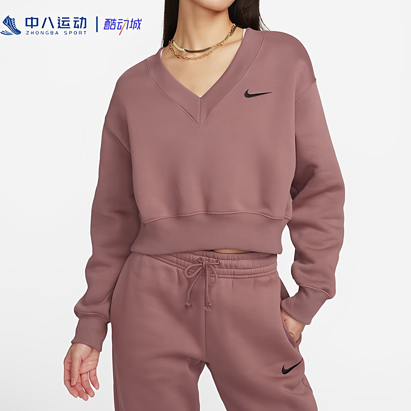 【XL码】Nike耐克正品女装百搭叠搭套头衫运动风休闲外套卫衣棉服