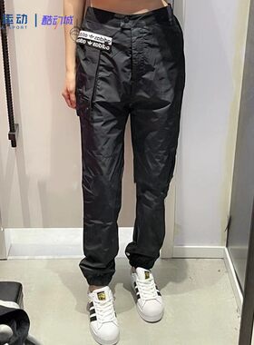 Adidas阿迪达斯三叶草女子休闲工装裤运动束脚收口长裤GU5787