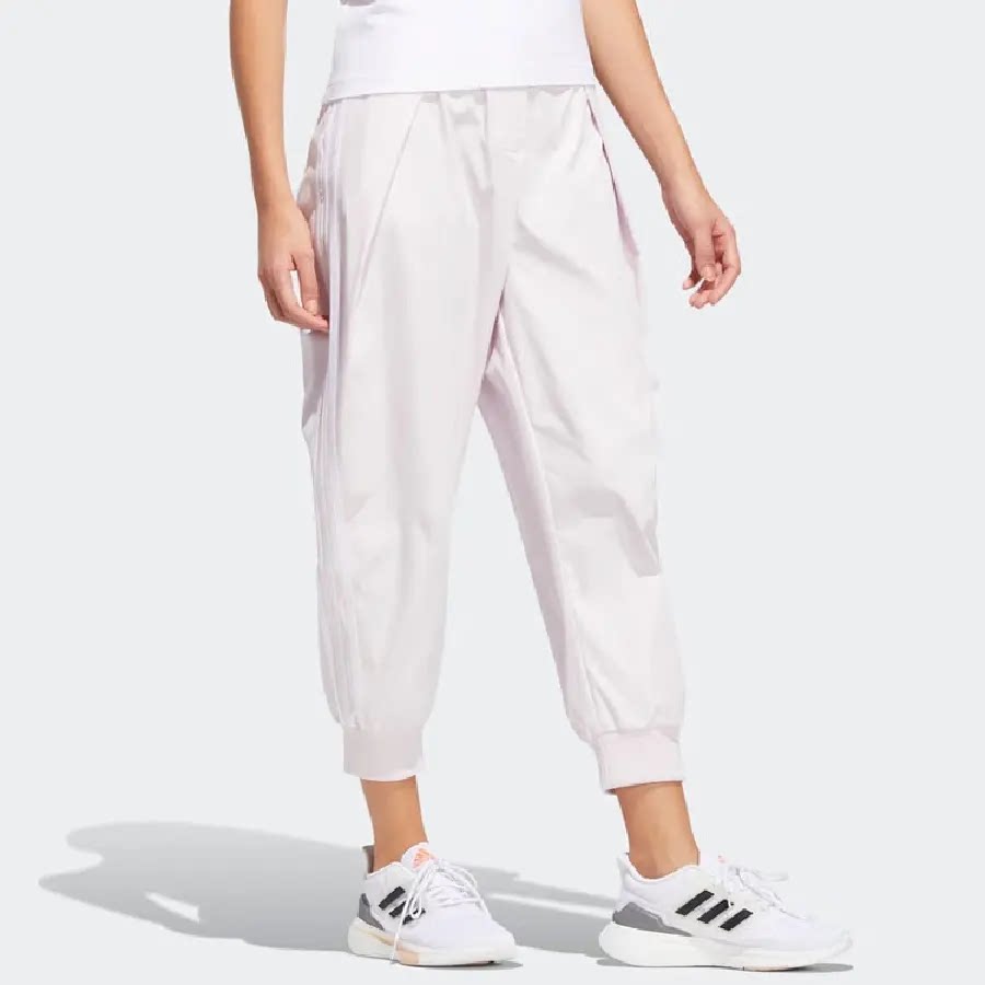 Adidas/阿迪达斯女款条纹舒适透气梭织休闲束脚运动长裤HF2506