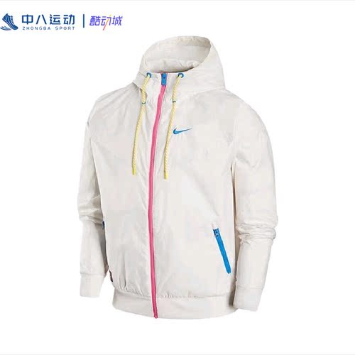 Nike耐克男子拼接舒适轻便型网眼连帽梭织运动夹克FJ7680-030