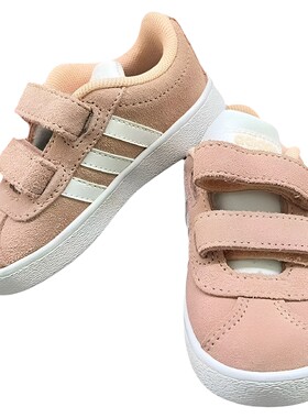 Adidas阿迪达斯正品儿童魔术贴简约运动翻毛皮运动休闲童鞋EE6905