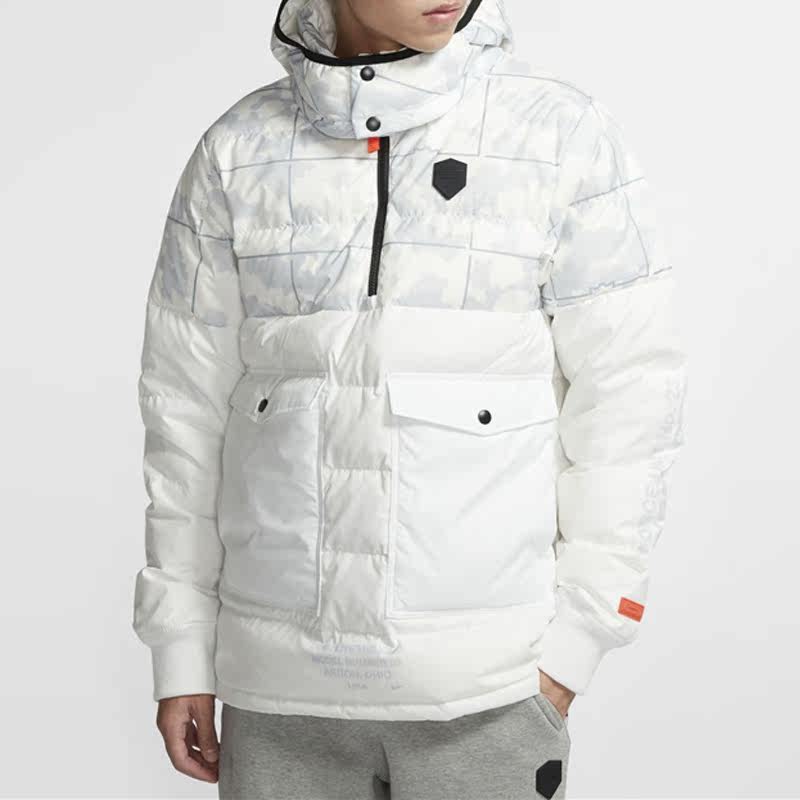 XL码Nike耐克男子半拉链套头连帽保暖休闲羽绒服AT3905-121