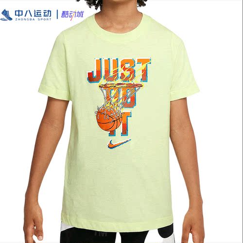 Nike 耐克夏季大童宽松针织圆领潮流休闲运动短袖T恤 DJ6626-303