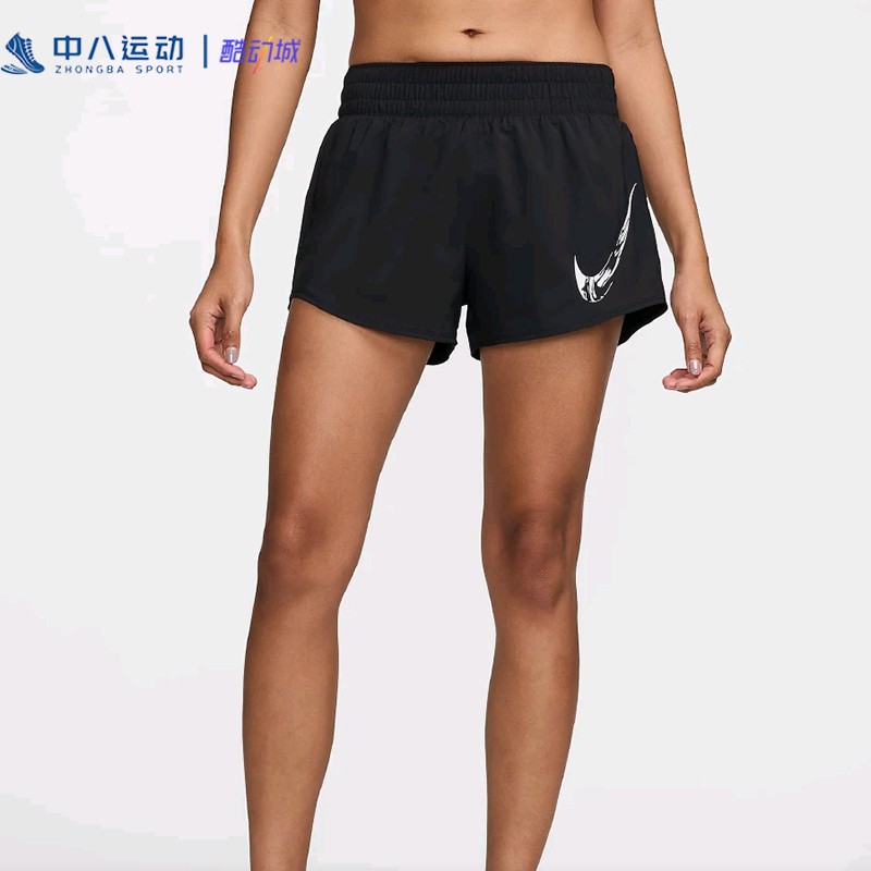 Nike耐克印花防走光三分中腰健身运动舒适休闲超短裤FV6365-010