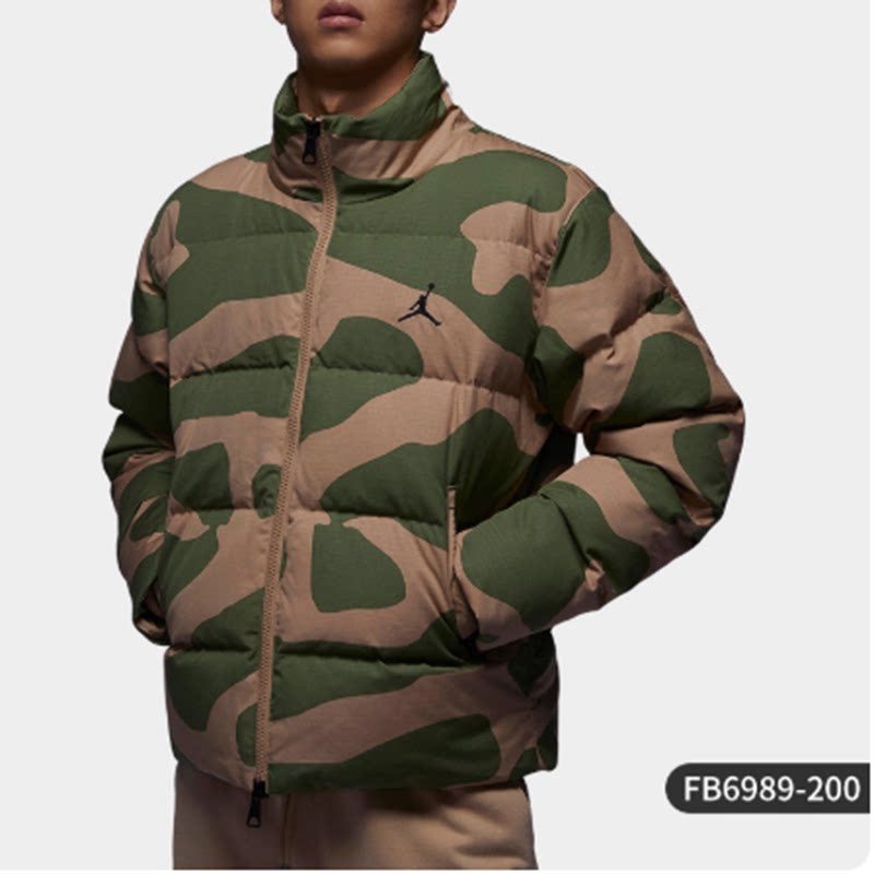 Nike耐克 Flight Heritage刺绣保暖鸭绒加厚短款羽绒服FB6989-200