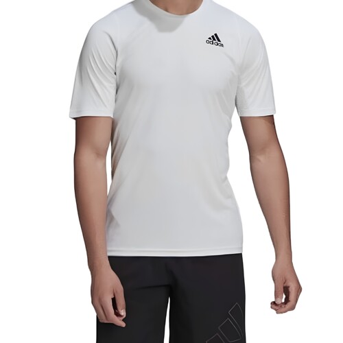 Adidas阿迪达斯跑步休闲舒适运动训练圆领透气纯色T恤HC0407