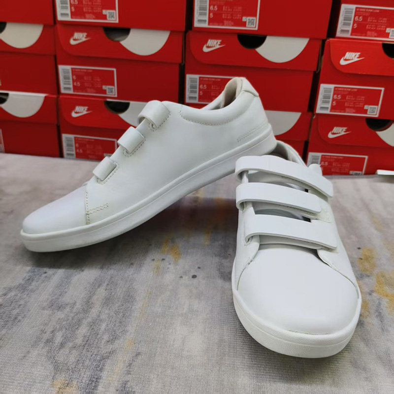 Skechers斯凯奇实拍中性魔术贴浅色运动休闲耐磨小白鞋68543-WHT