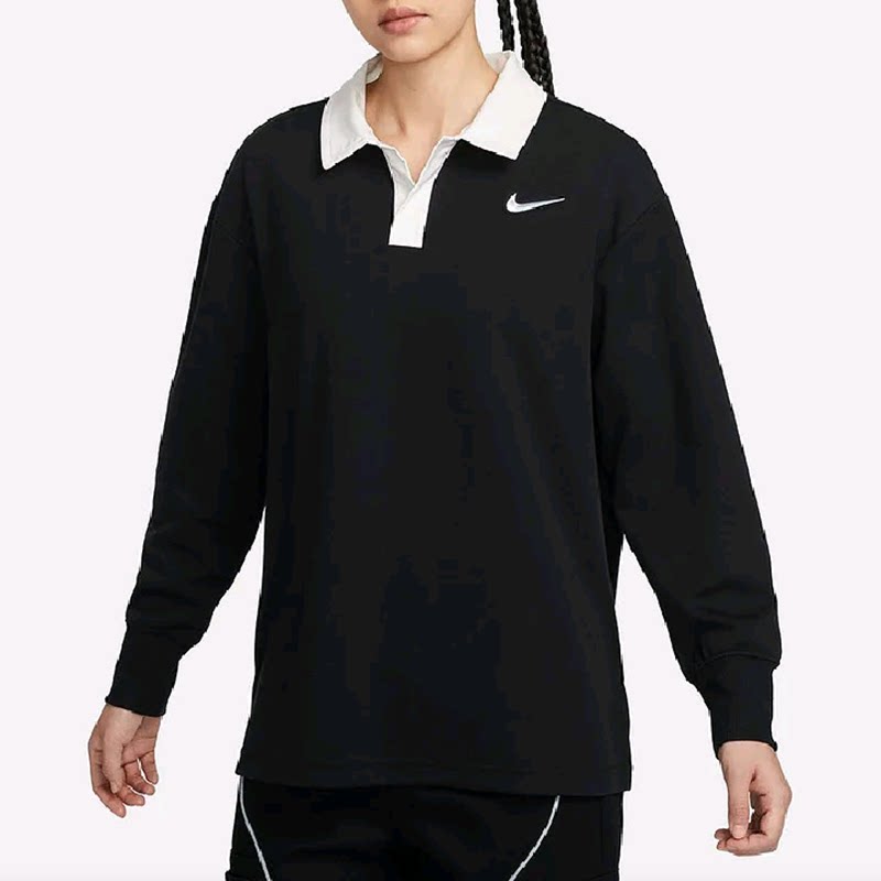 Nike耐克翻领龙年限定开襟套头长袖运动休闲T恤卫衣FZ6534-010