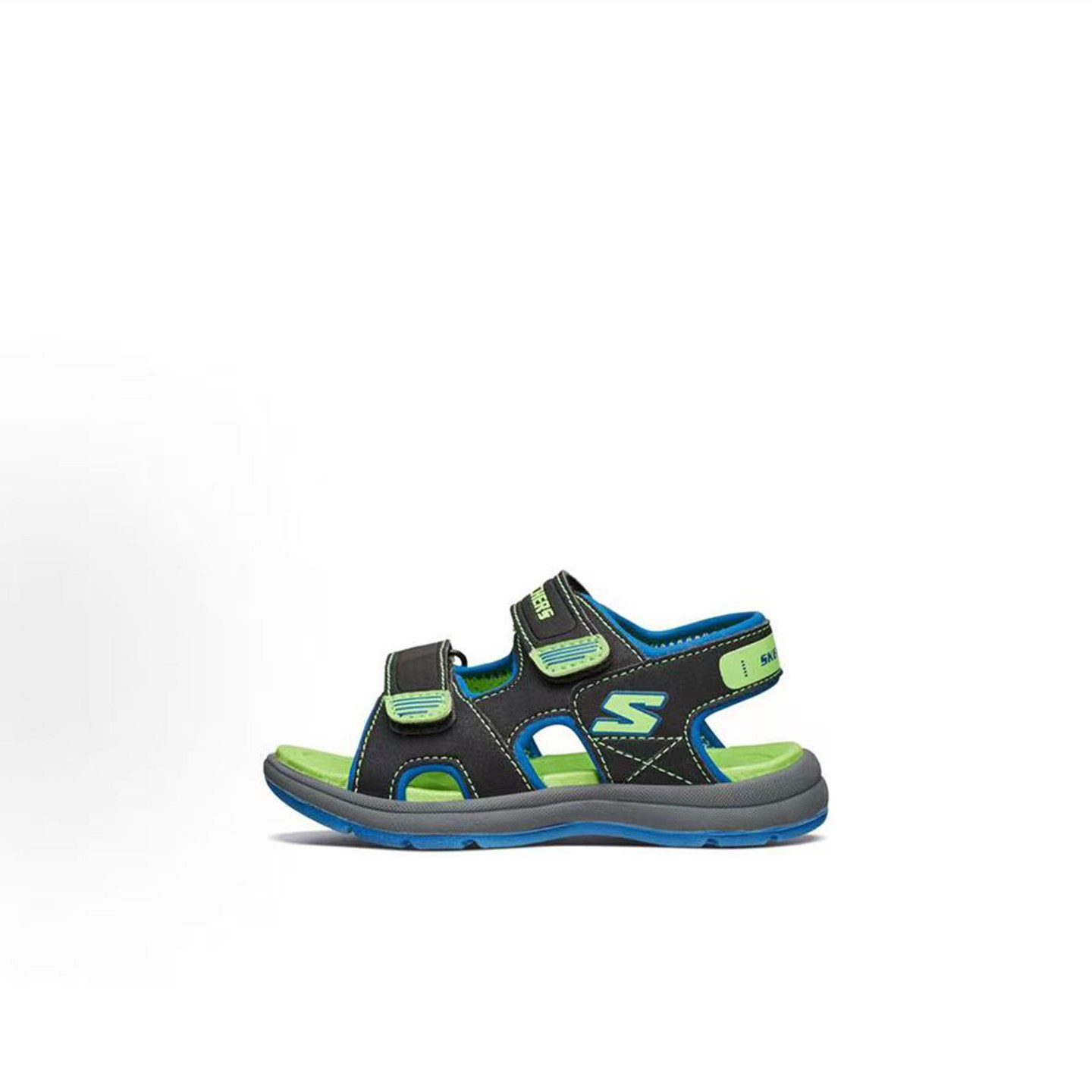 Skechers斯凯奇小童夏季舒适透气防滑休闲魔术贴凉鞋97125L-BBLM