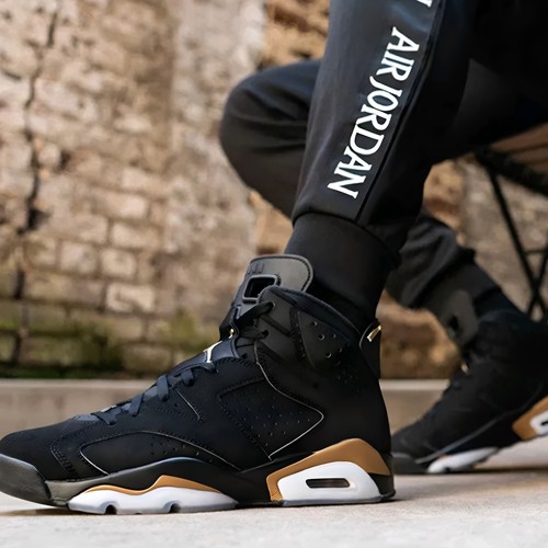 NIEK耐克 Jordan 6 DMP AJ6 男子黑金金砖 麂皮篮球鞋CT4954-007