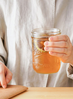 masonjar隔夜燕麦杯玻璃吸管杯美式梅森罐排毒水梅森杯冷萃咖啡杯