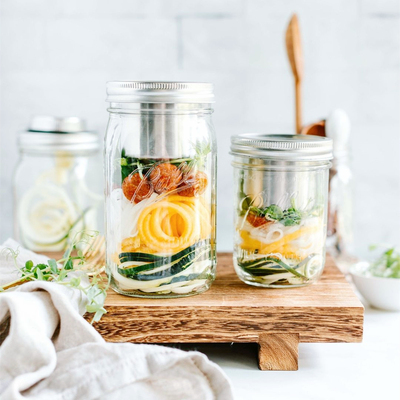 masonjar隔夜燕麦杯早餐杯密封罐