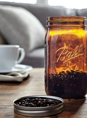 masonjar棕色避光密封罐茶色滤光储物罐琥珀色遮光梅森家用密封罐