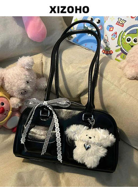 许允真晕针同款韩国博主小众波士顿托特腋下包大容量通勤单肩包包