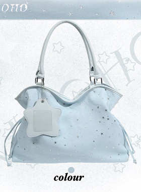 XIZOHO原创韩国小众星星印花托特包女大容量通勤包单肩包2025新款