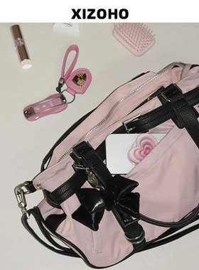 兮兮定制韩国小众潮牌甜酷大容量健身瑜伽包通勤单肩斜跨手提女包