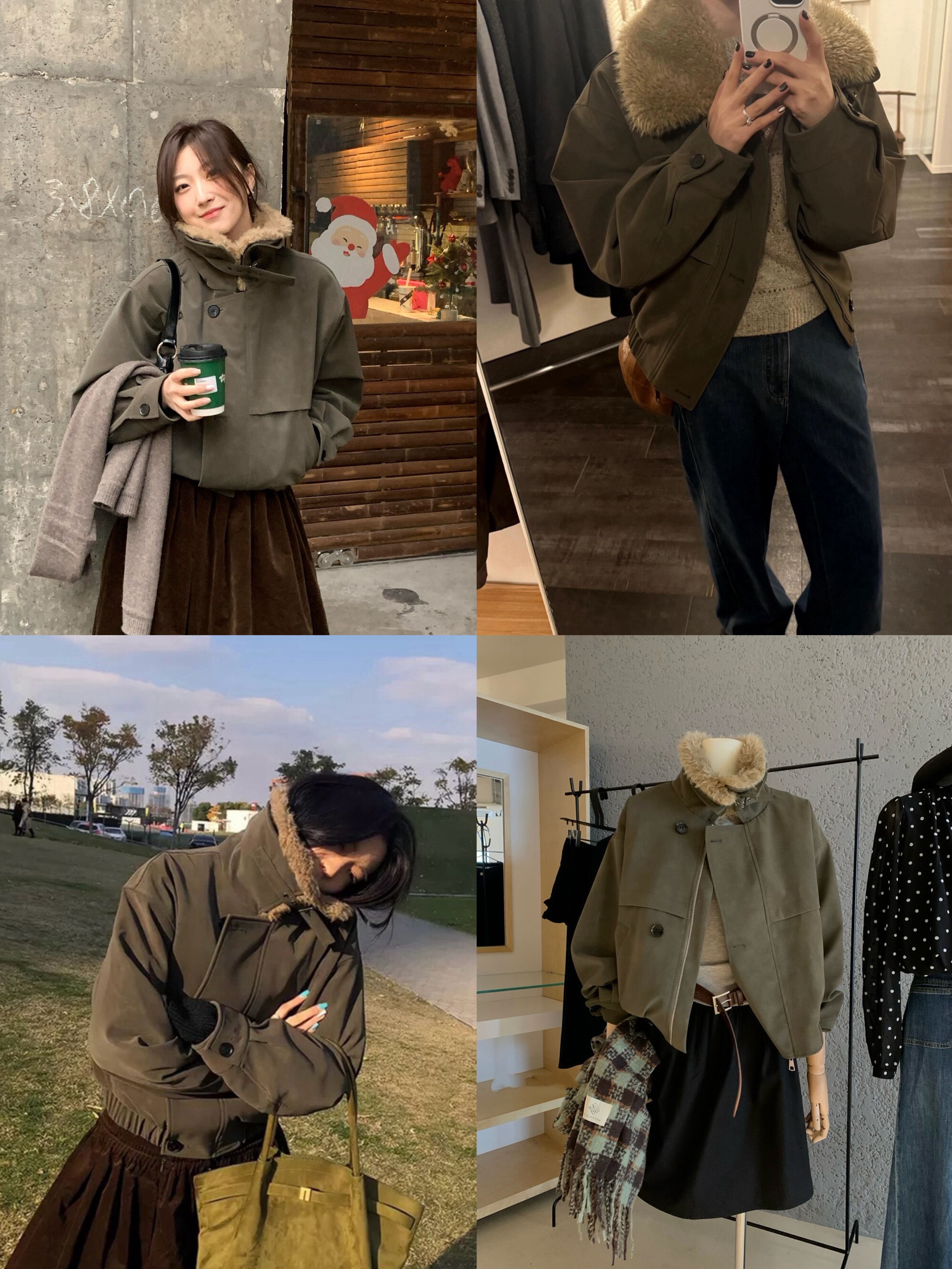 巴恩风秋冬复古工装短款可拆卸毛领麂皮pu棉服皮夹克外套