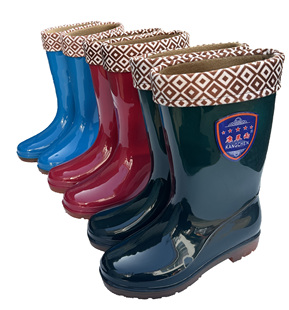 秋冬中高筒套鞋加绒雨鞋女时尚长筒胶鞋防水防滑耐磨保暖短筒雨靴