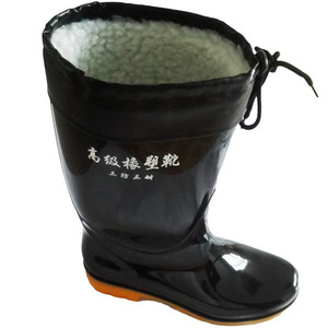 秋冬加厚保暖雨鞋固定加棉内胆不可拆卸套鞋固定口棉雨靴一体胶鞋