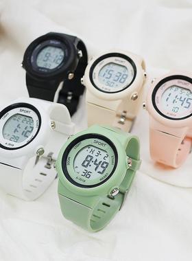 爆款多功能电子手表ins风学生党高颜值防水运动夜光手表