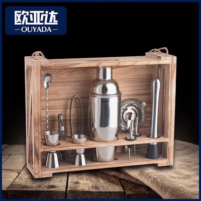 酒吧调酒器收纳架鸡尾酒调酒套装批发组合工具亚马逊酒具礼盒套装