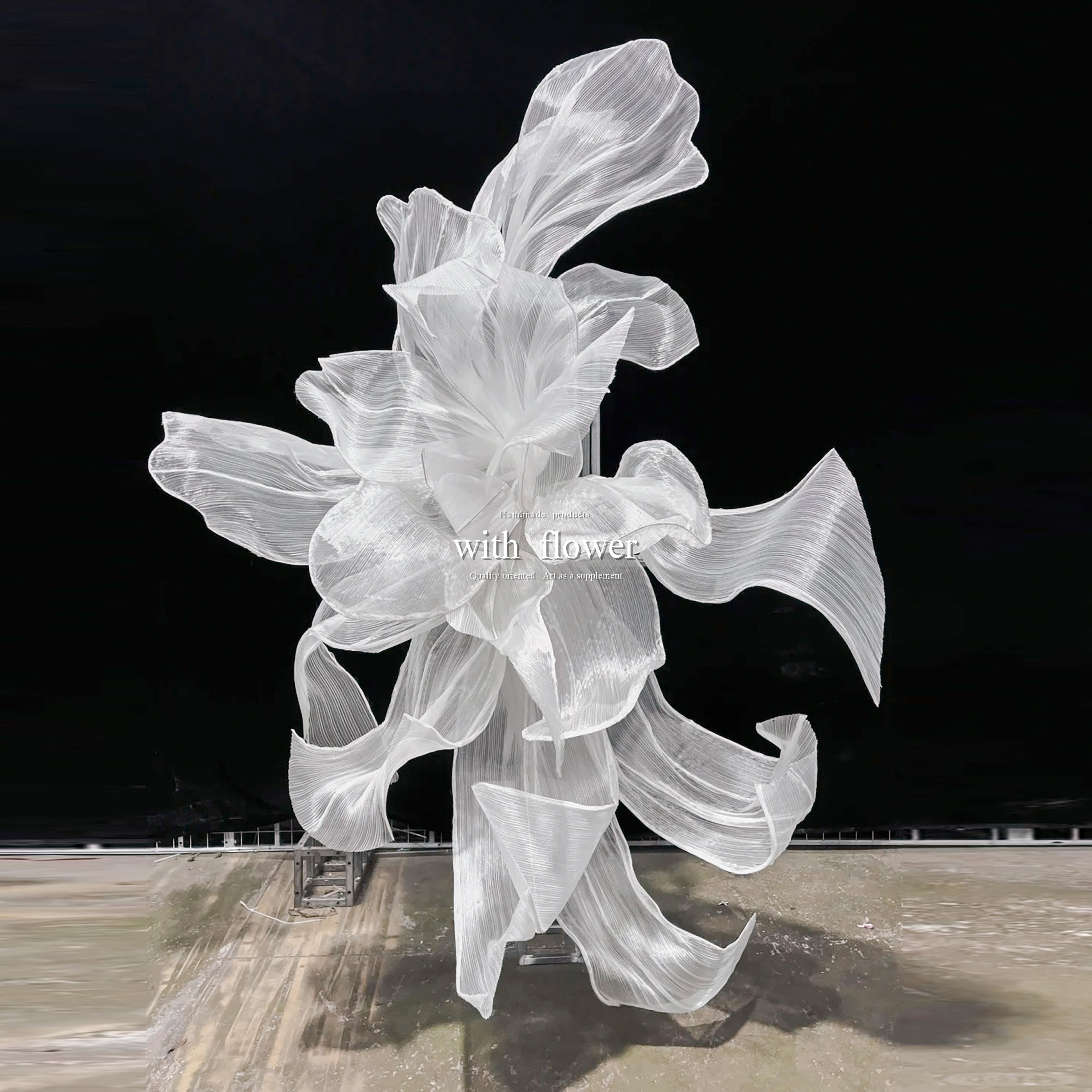 巨型真丝欧根纱丝网花大型手婚庆