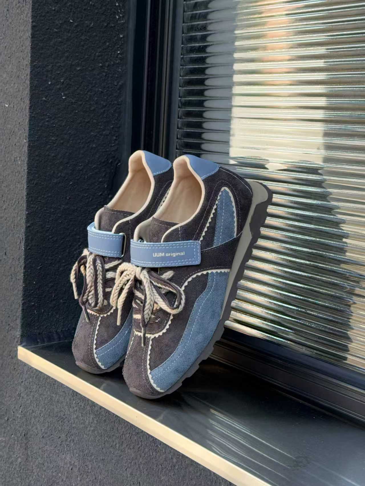 真皮厚底德训鞋女2025新款百搭休闲鞋女韩版学院风复古百搭鞋潮鞋