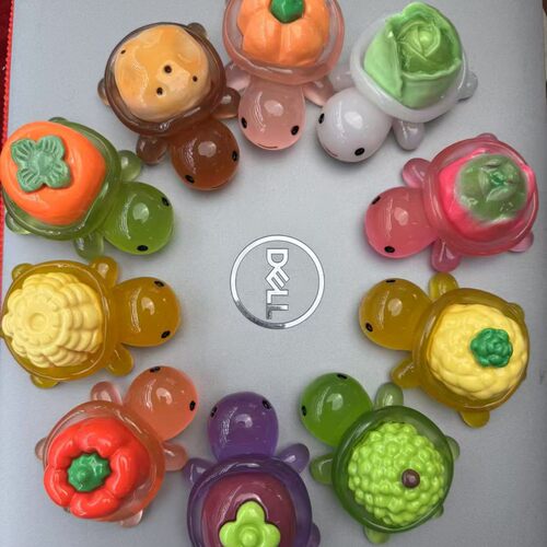 入油乌龟潮玩对对碰盲袋新款动物夜光蔬菜水果乌龟diy桌面摆件