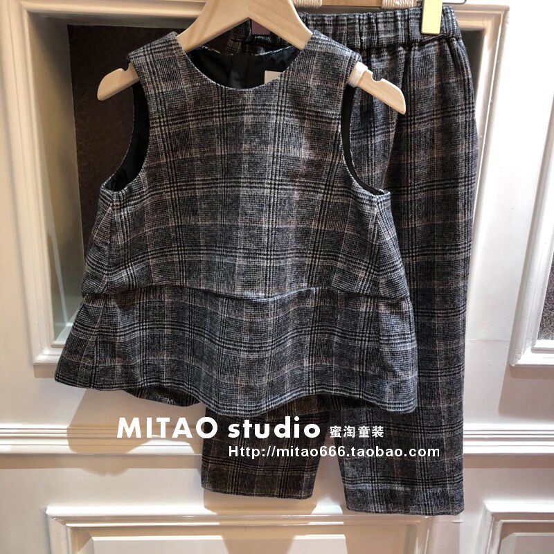 A* 潮童女童春秋110码含羊毛套装写真表演礼服两件套4193