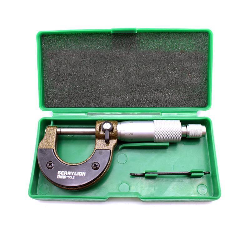 百威狮高精度千分尺 测厚仪 0-25mm外径卡尺螺旋测微器测微头工具